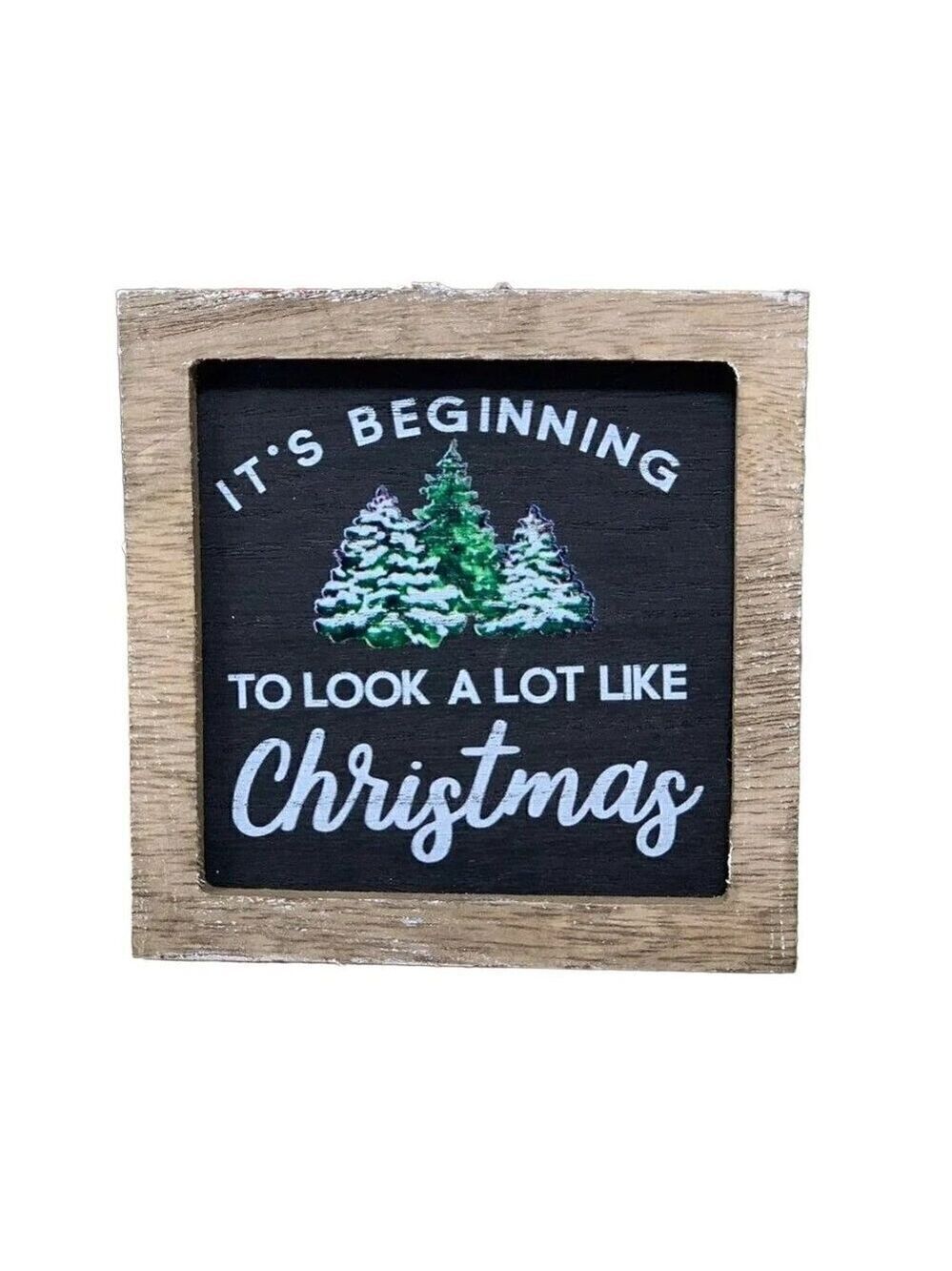 Christmas Mini Tiered Tray Sign 4 Inch Ornament Chalkboard Holiday Decor Kitchen